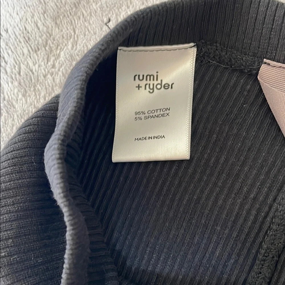 Rumi + Ryder Black Kids Ribbed Leggings
